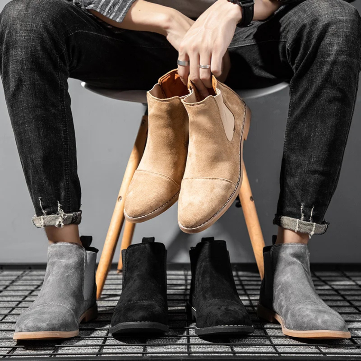 The Harris Men’s Classic Slip On Suede Chelsea Boots