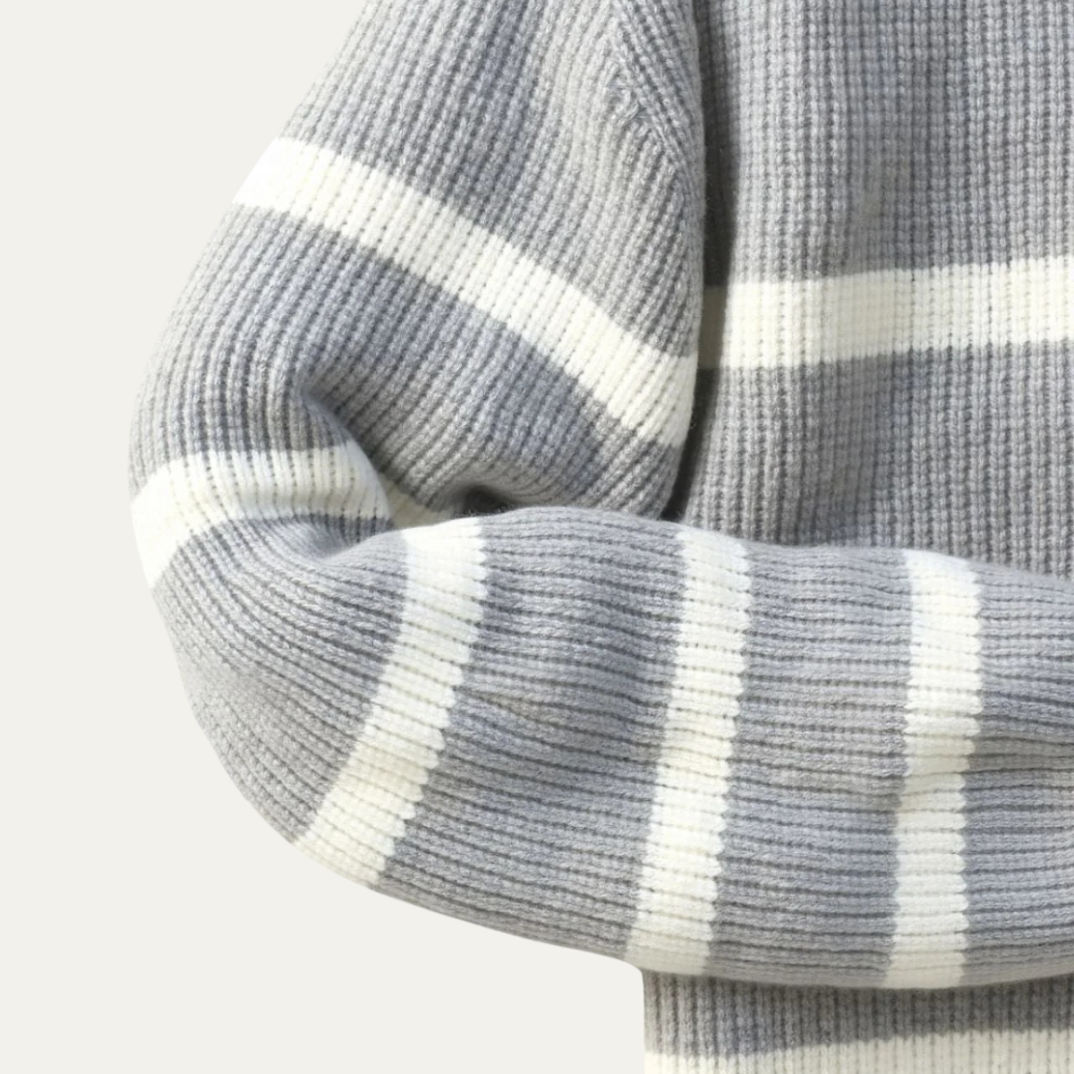 The Woodstock Men's Half Zip Striped Knit Sweater