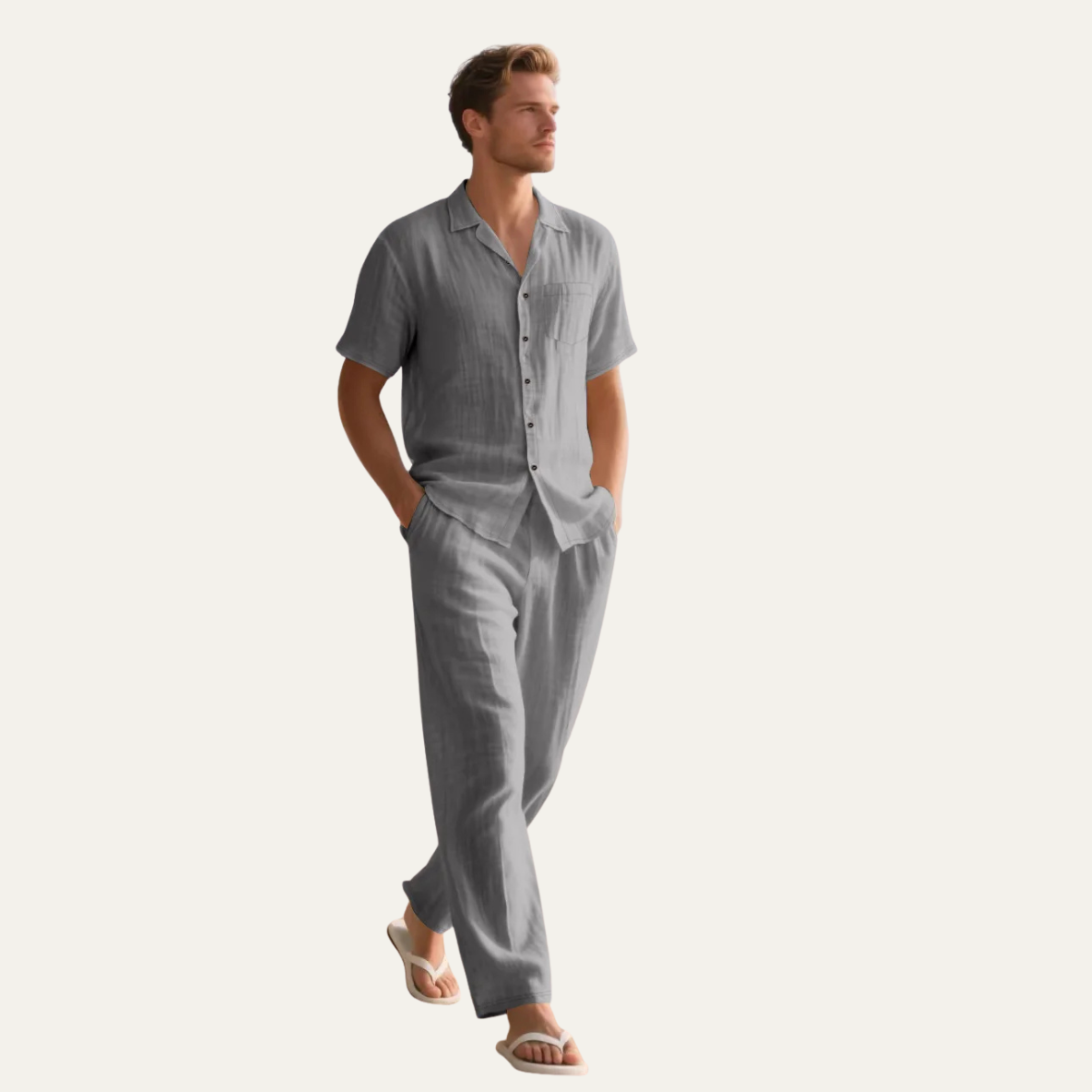 The Brookcrest Ridge Men’s Linen Casual Summer Set – Shirt & Pants