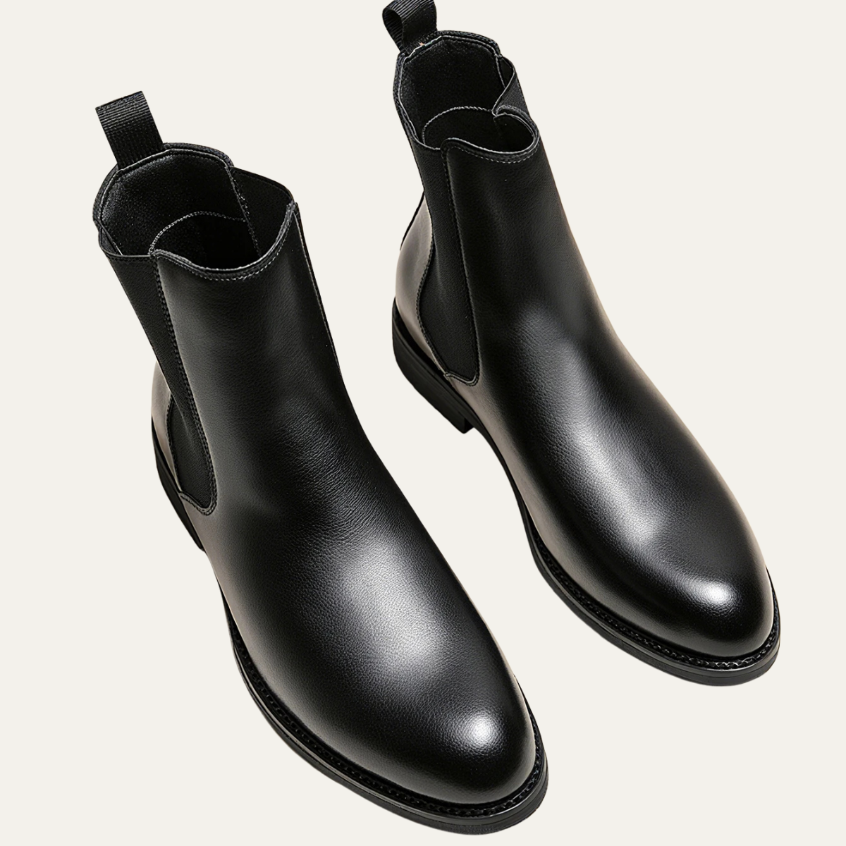 The Monferrato Men’s Leather Classic Slip On Ankle Dress Boots with Elastic Side Panels