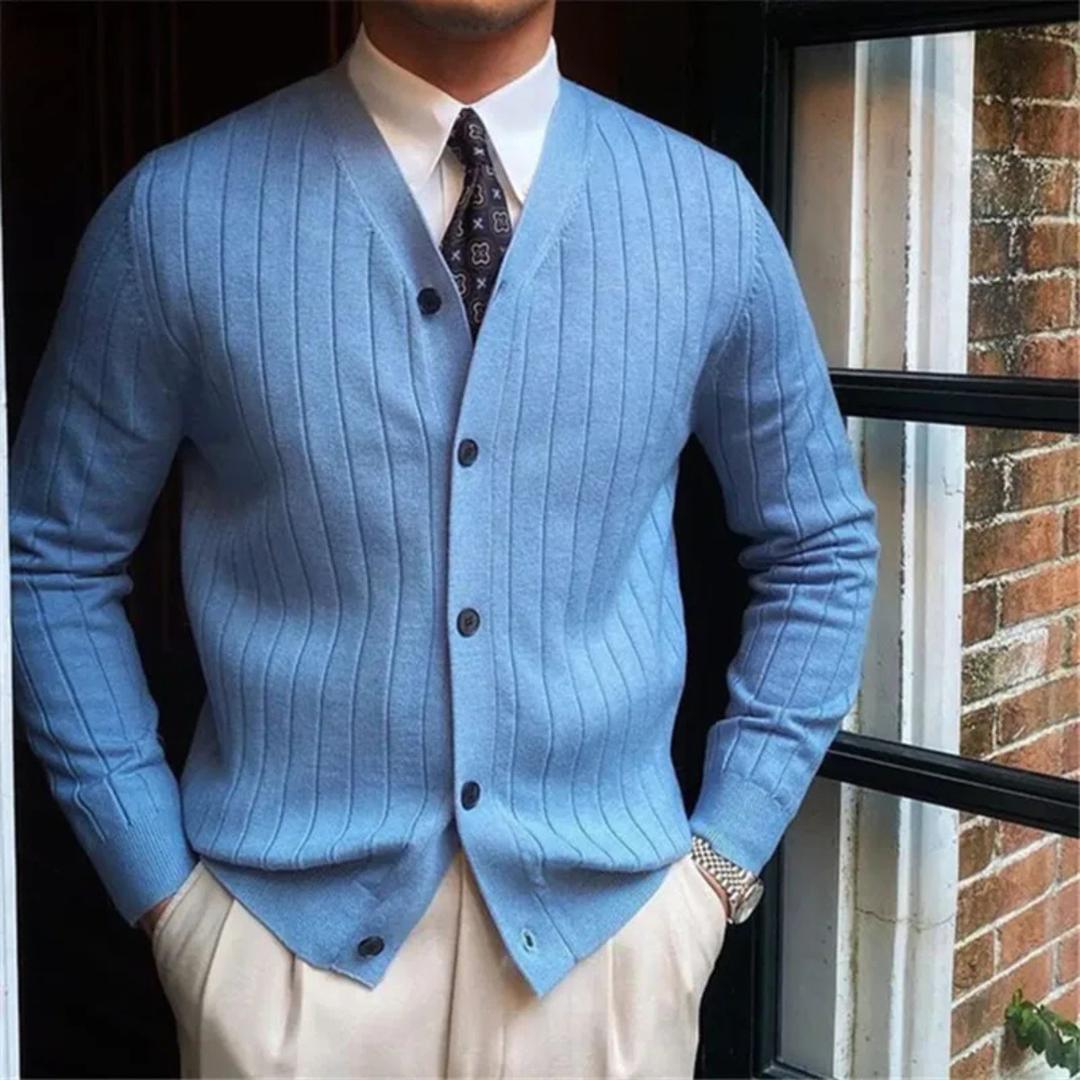 The Newport Men’s Slim Fit Knit Cardigan