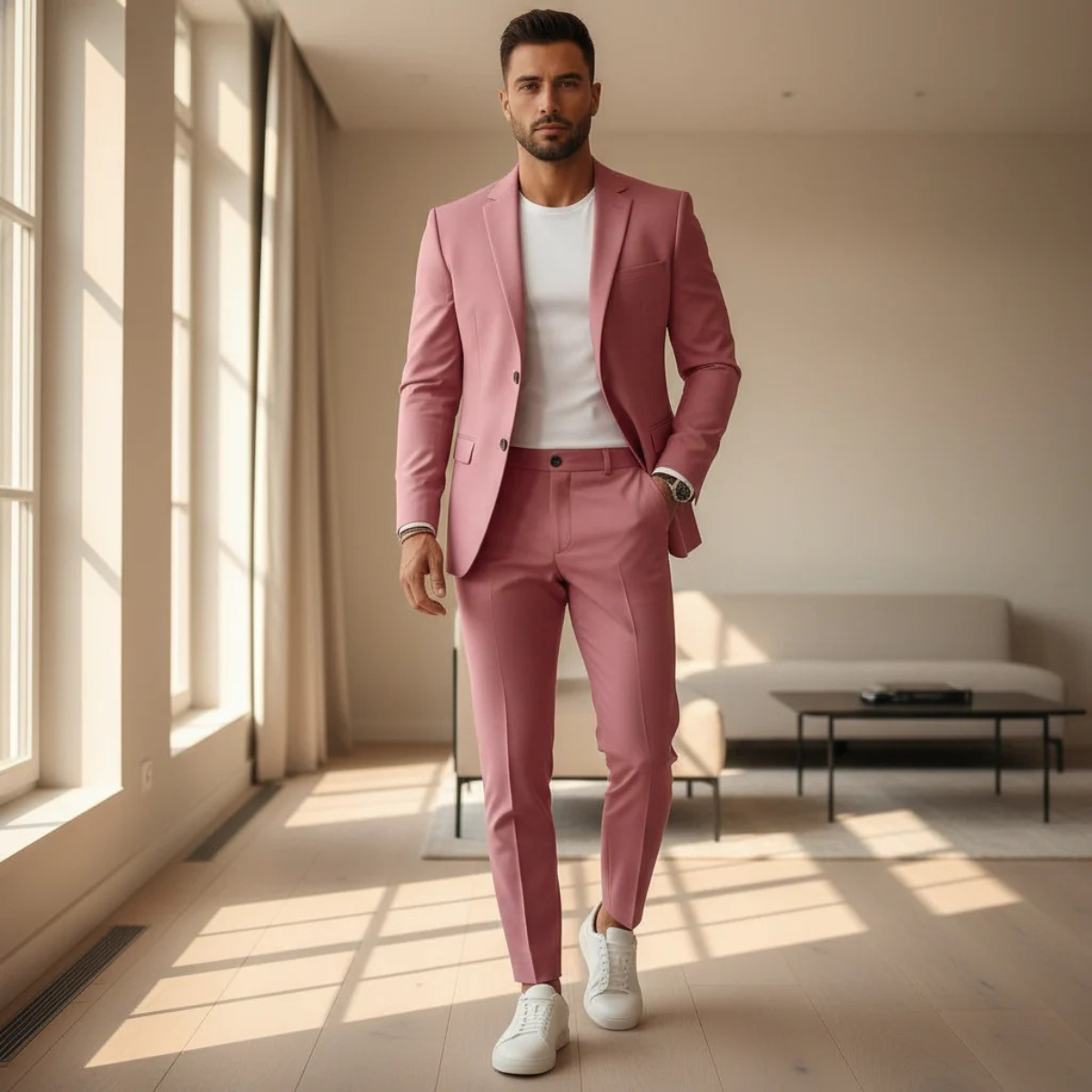 The Brookfield Men’s Slim Fit Suit Set – Modern Blazer and Pants Elegant Set