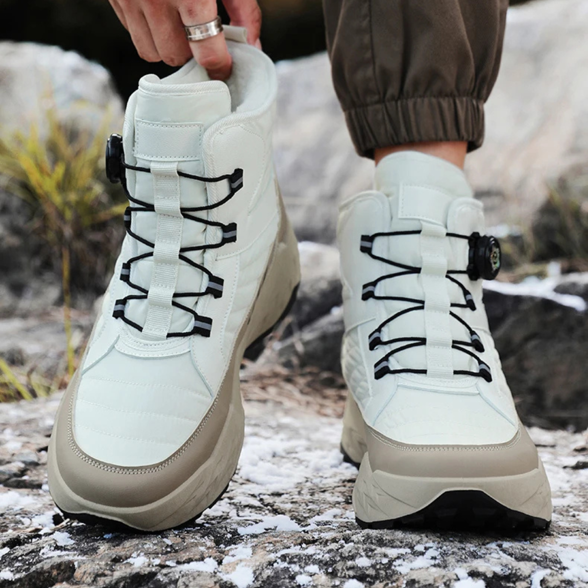 The Conegliano Men’s Plush Lined Anti Slip Snow Boots with Rotating Buckle