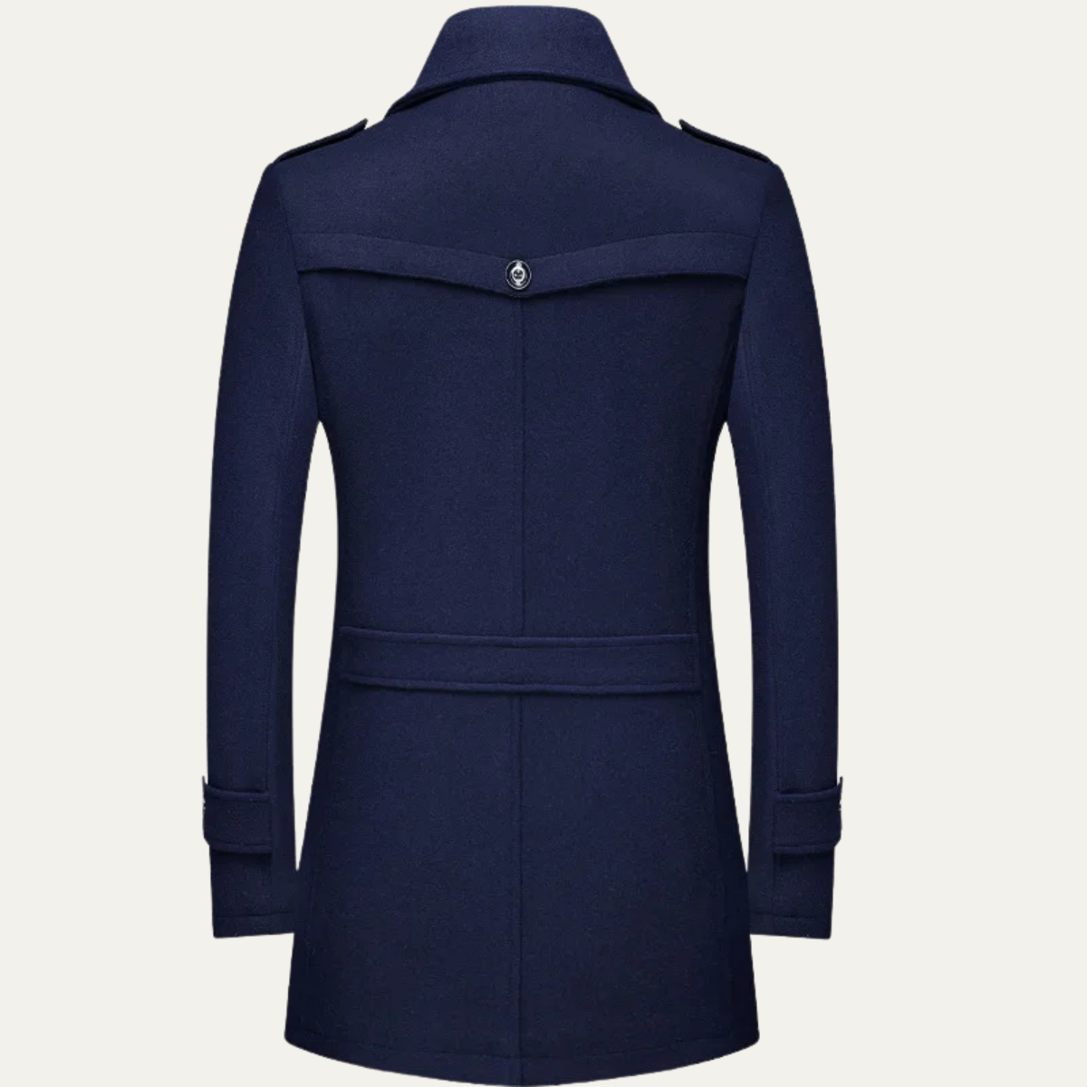 The Siena Men’s Wool Blend Long Trench Coat with Lapel Collar