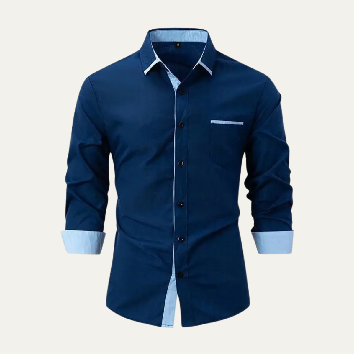 The Vercelli Men’s Casual Contrast Trim Button Up Shirt