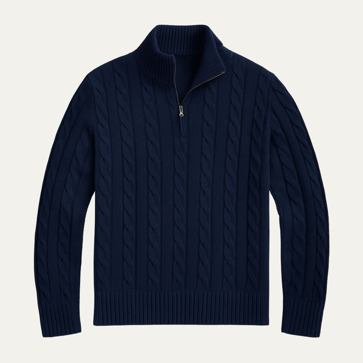 The Genève Old Money Half Zip Sweater for Men - 100% Merino Wool