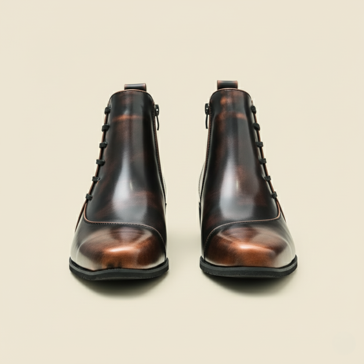 The Paisley Men's Modern Polished Leather Lace Up Chelsea Boots