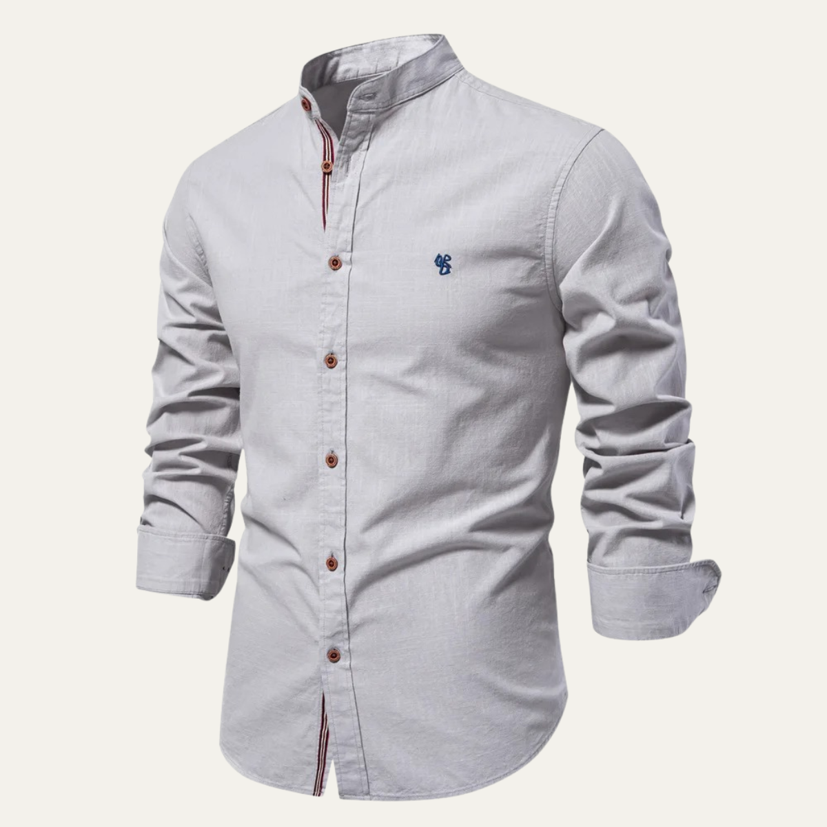 The Biella Men’s Mandarin Collar Smart Casual Button Shirt