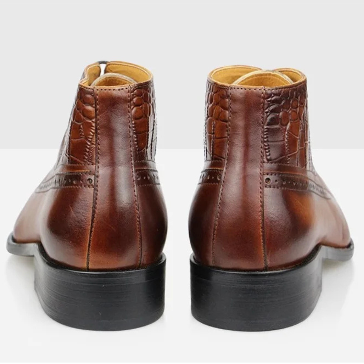 The Modena Men’s Pointed Toe Oxford Ankle Leather Boot