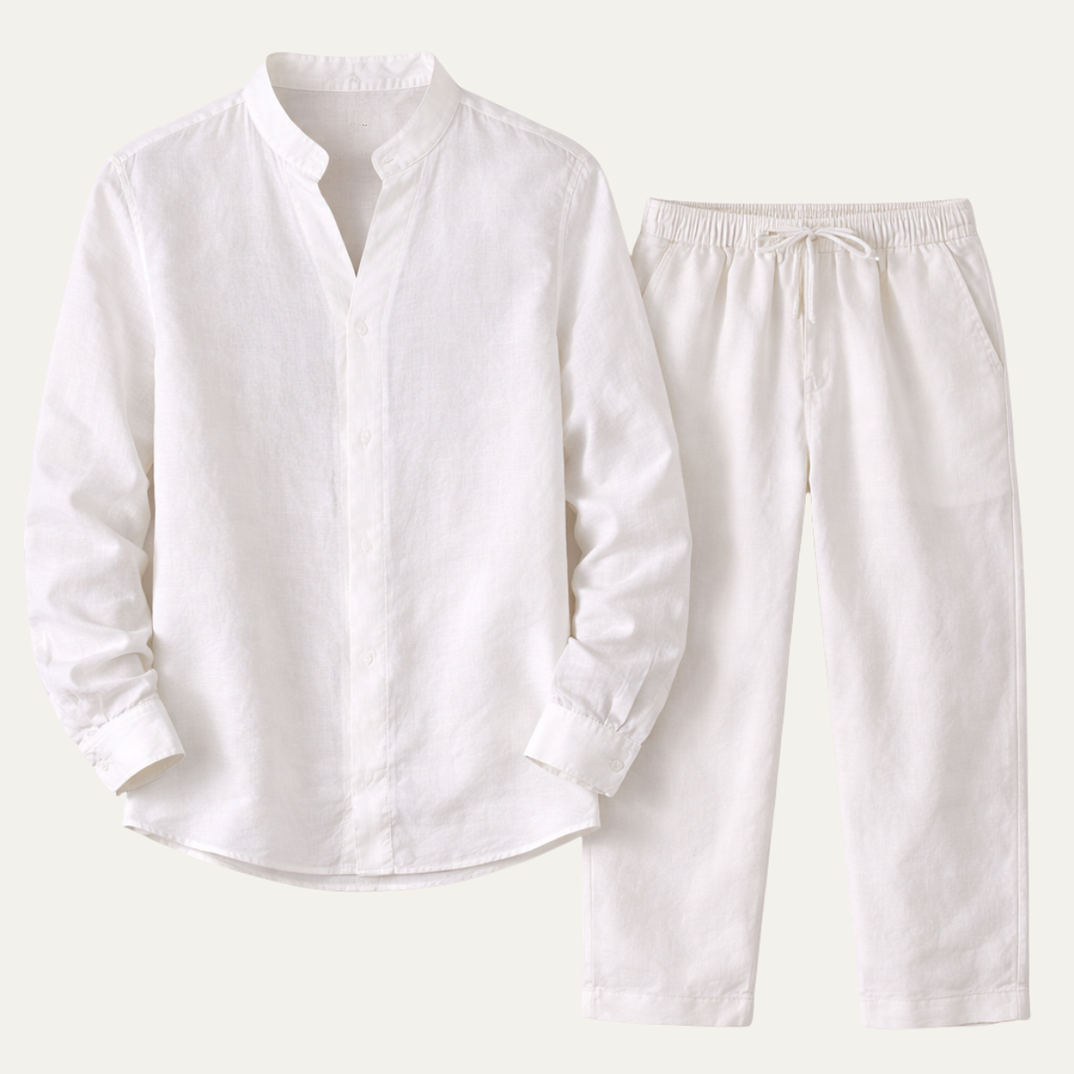The Willowlake Men’s Casual Cotton Linen Set – Shirt & Pants
