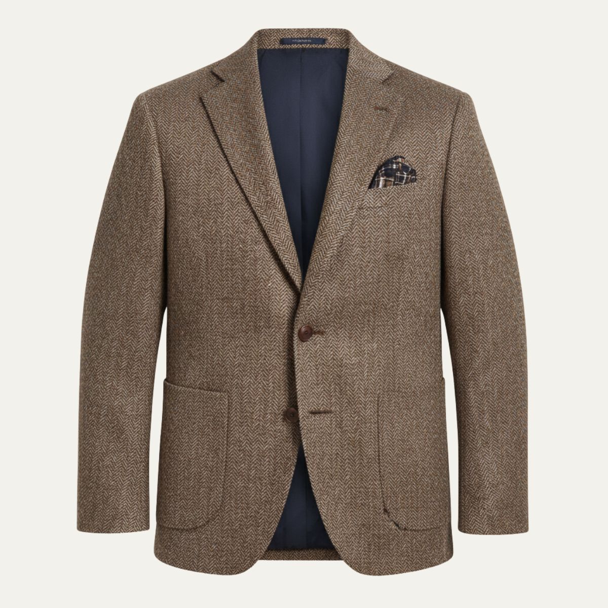 The Gravedona Men’s Office Herringbone Single Breasted Wool Tweed Blazer Jacket