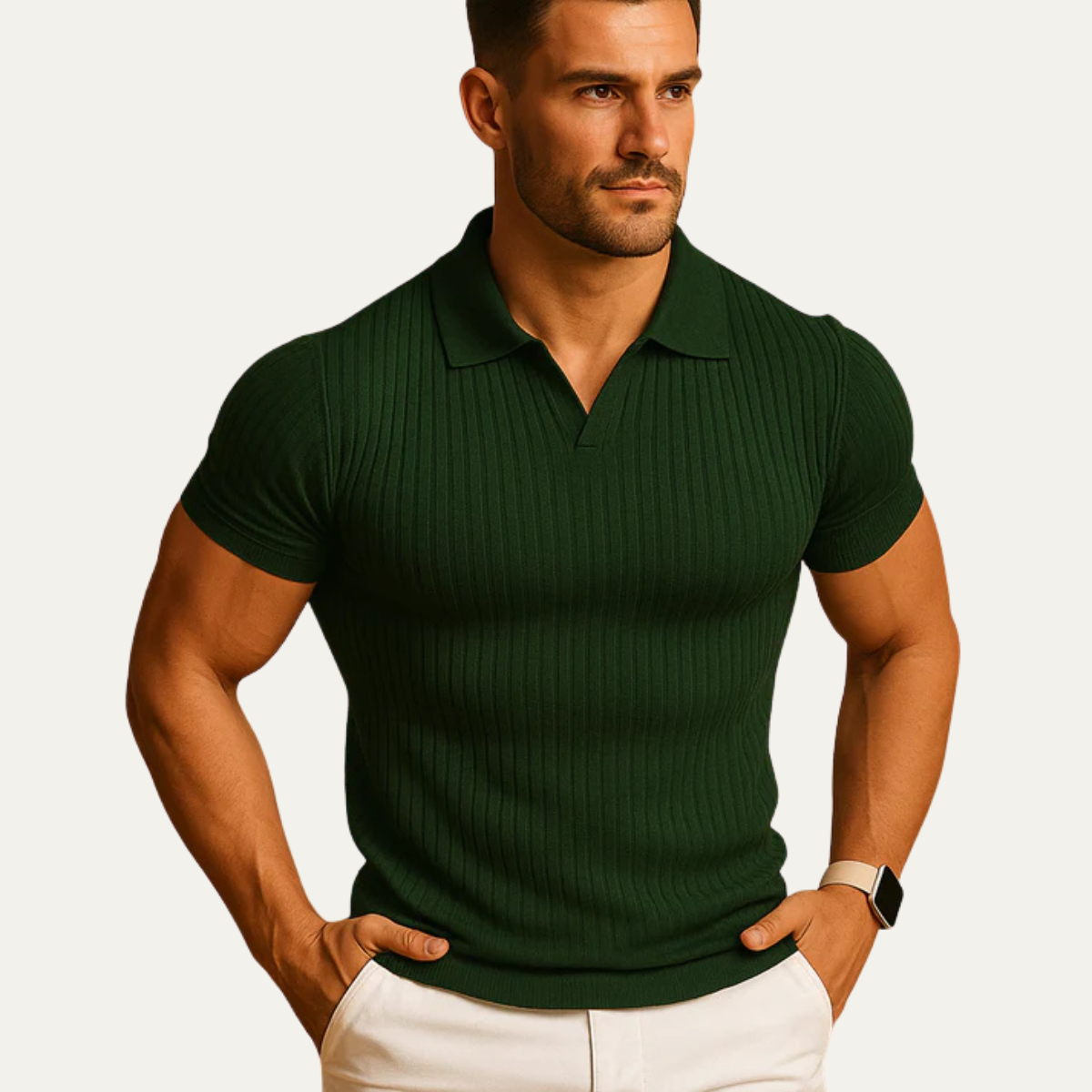 The Ghedi Men's Knit Short Sleeve Polo