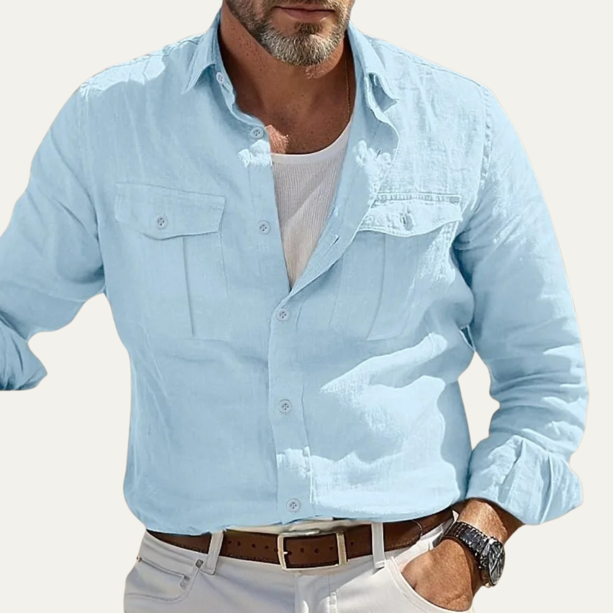 The Brera Men’s Casual Cotton Summer Linen Shirt