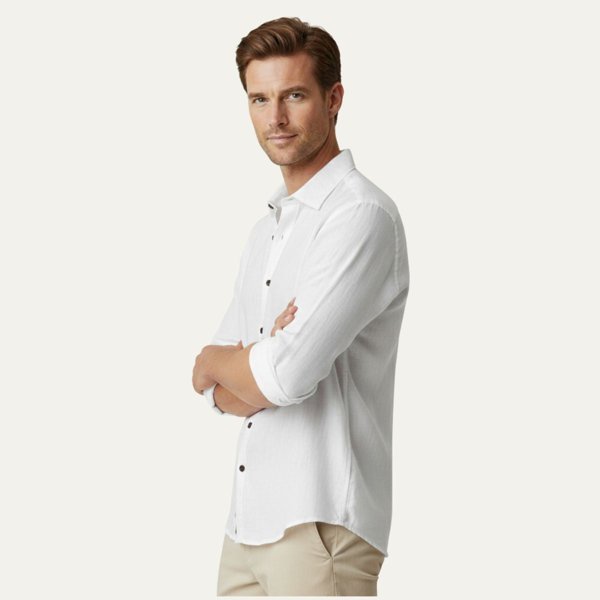 The Zurich Vintage Long Sleeve Linen Shirt for Men