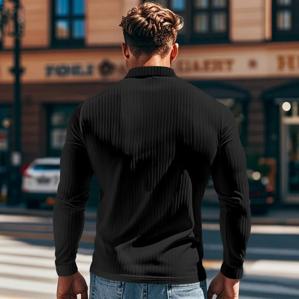 The Sorrento Men’s Ribbed Knitted Polo Shirt