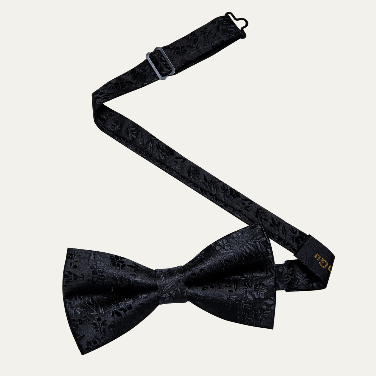 The Ashbury Men’s Bow Tie with Pocket Square & Cufflinks Set – Black Silk