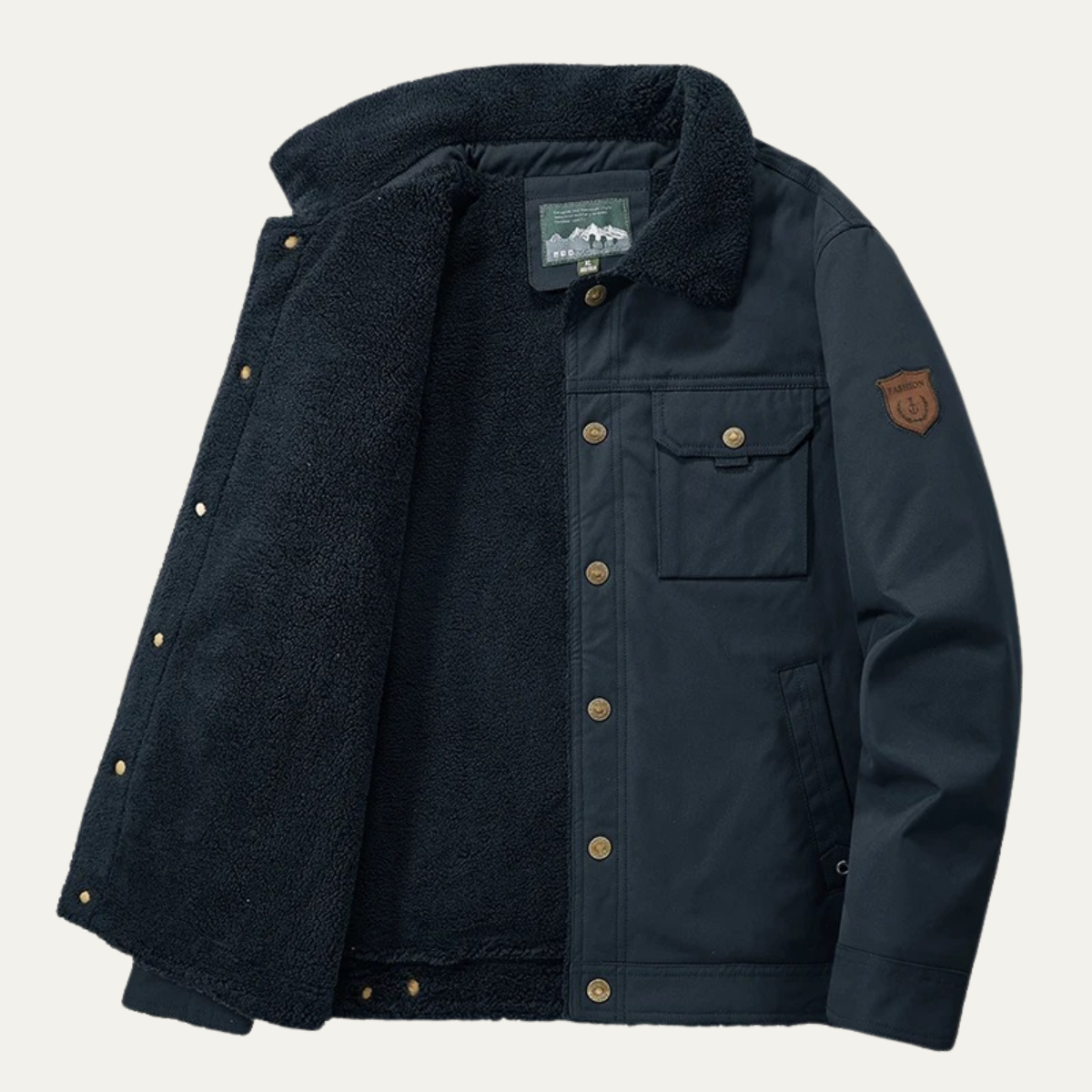 The Ravello Men’s Winter Windproof Sherpa Jacket with Pockets