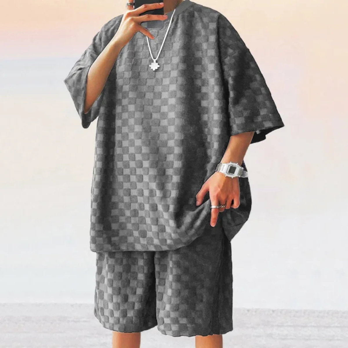 The Franklin Men’s Oversized Summer T Shirt & Shorts Set