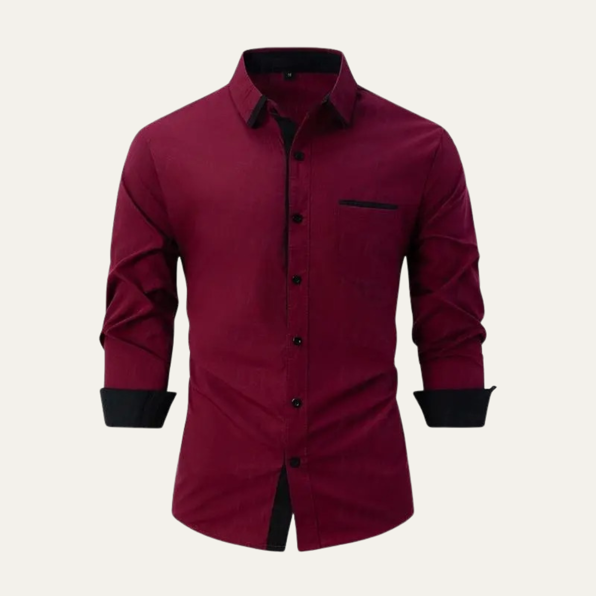 The Gorizia Men’s Trendy Contrast Trim Button Up Shirt