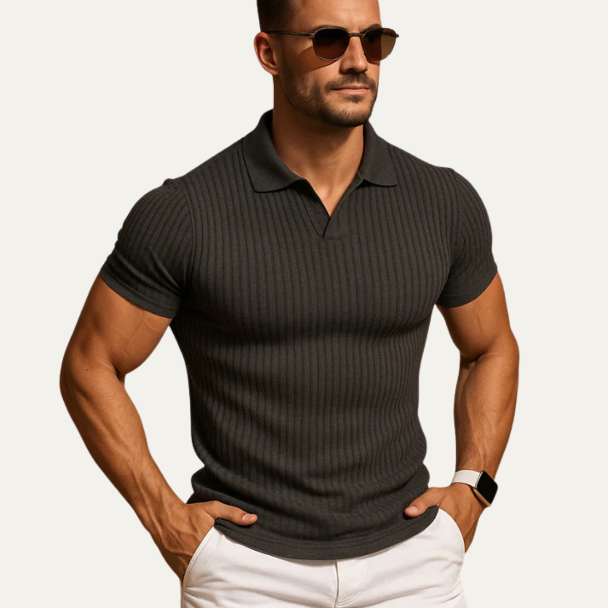 The Ghedi Men's Knit Short Sleeve Polo