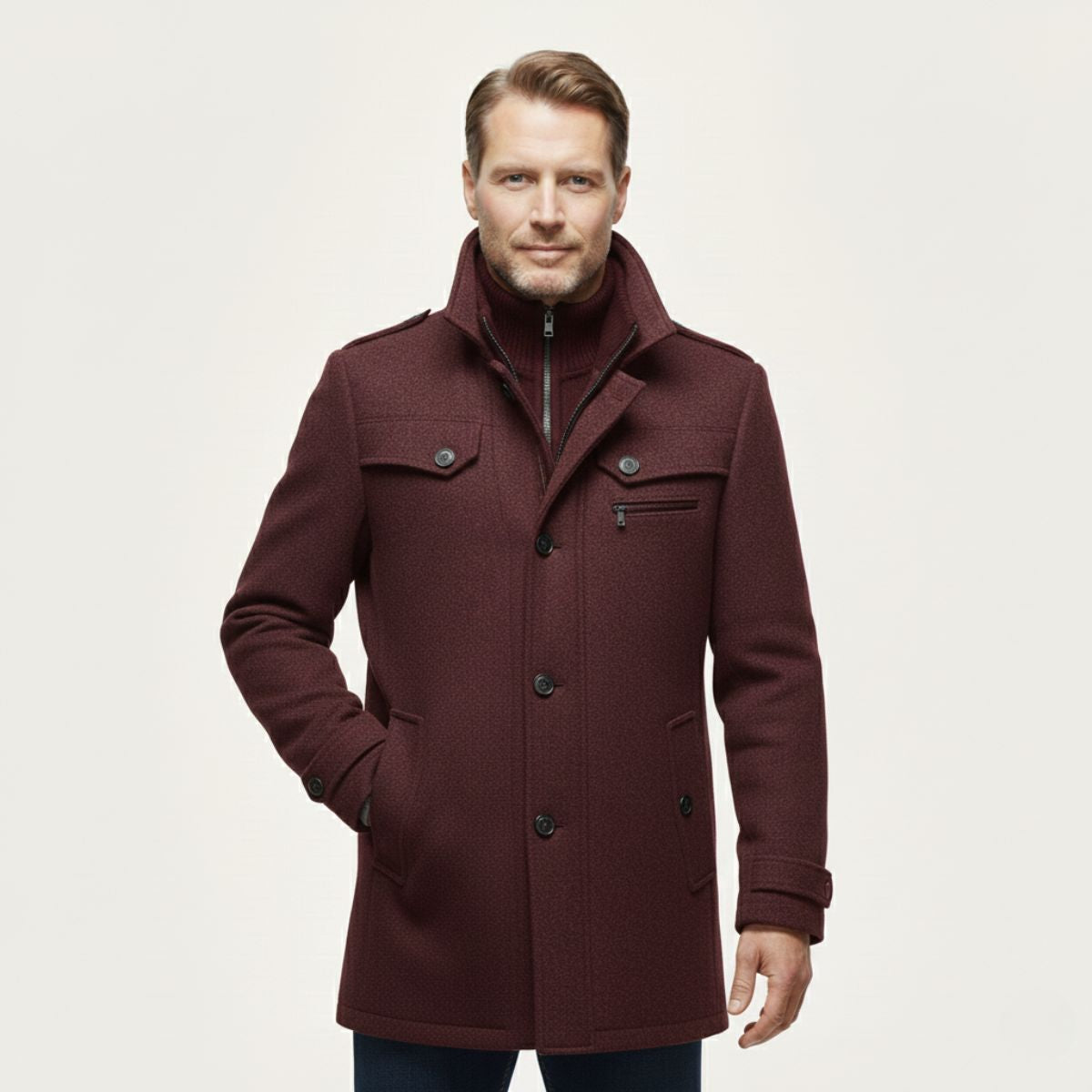 The Stonemont Men’s Smart Casual Wool Blend Winter Coat