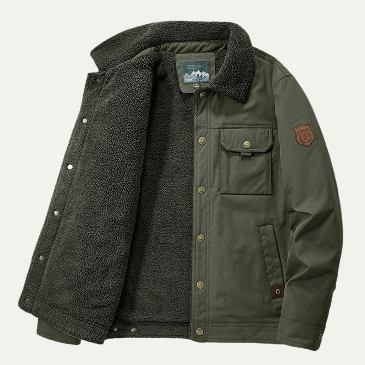 The Ravello Men’s Winter Windproof Sherpa Jacket with Pockets