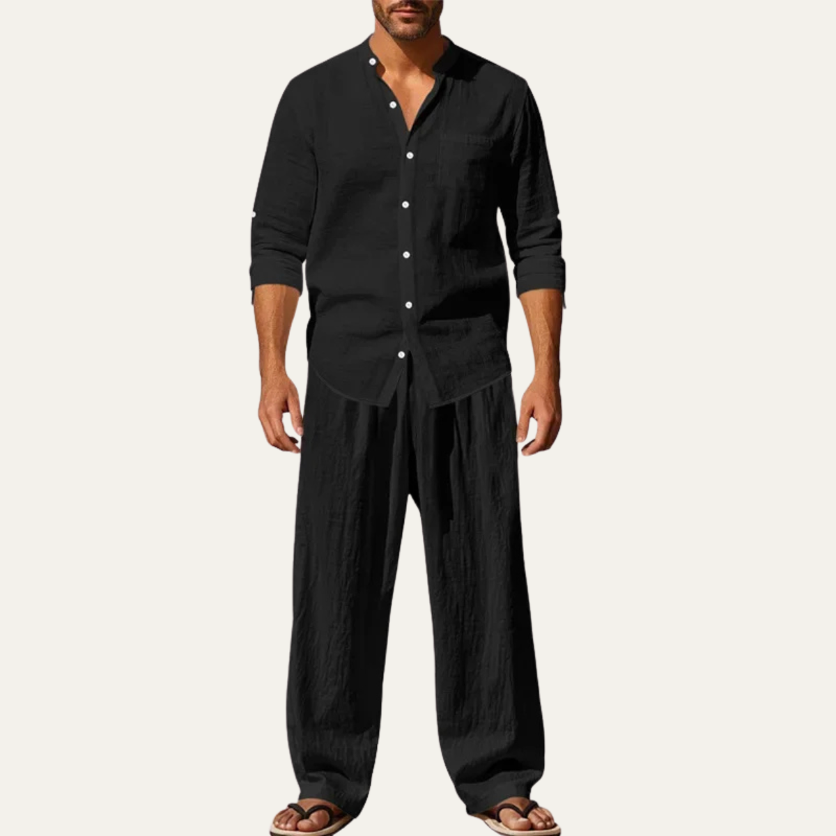 The Meadowwood Men’s Casual Linen Two Piece Set – Shirt & Pants