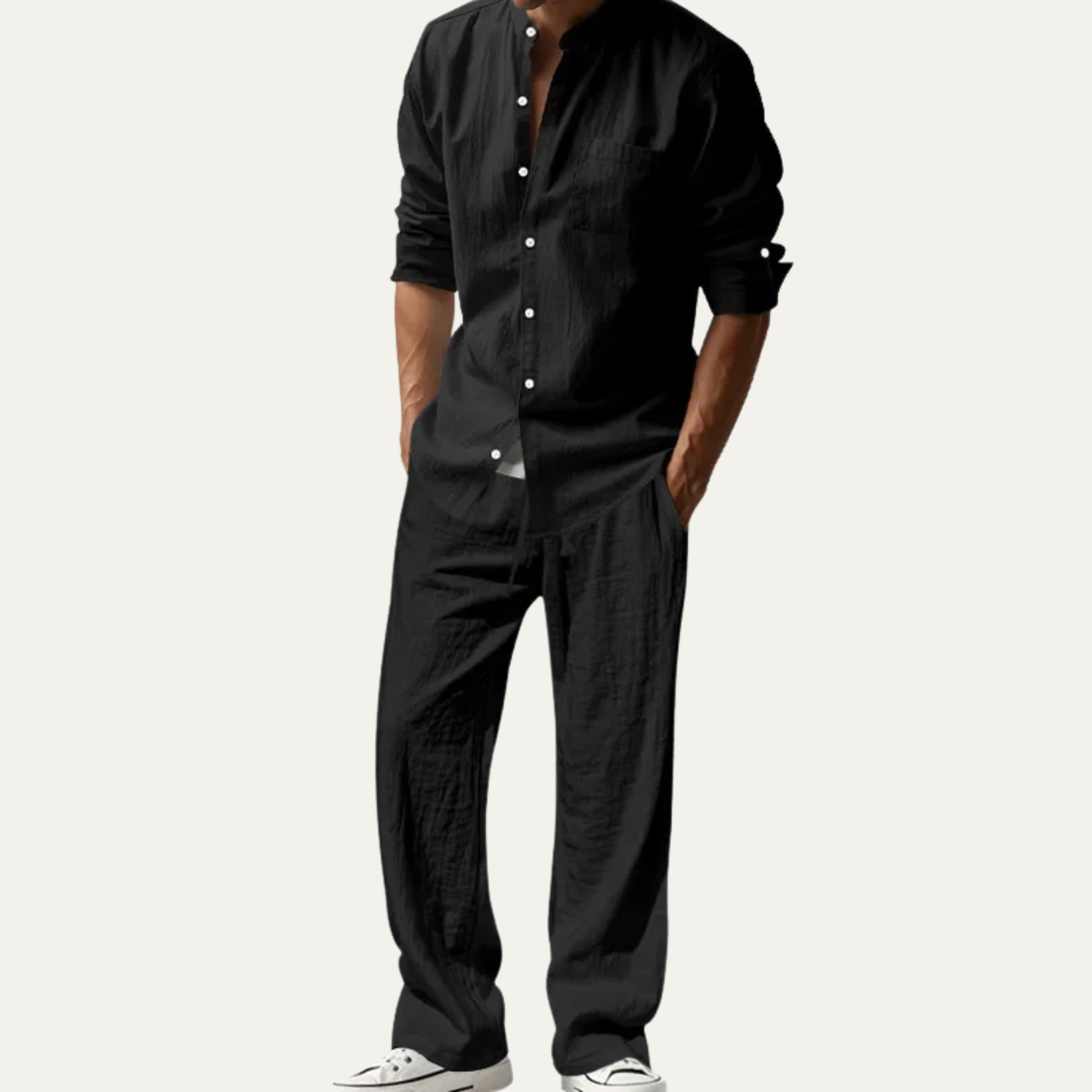 The Meadowwood Men’s Casual Linen Two Piece Set – Shirt & Pants