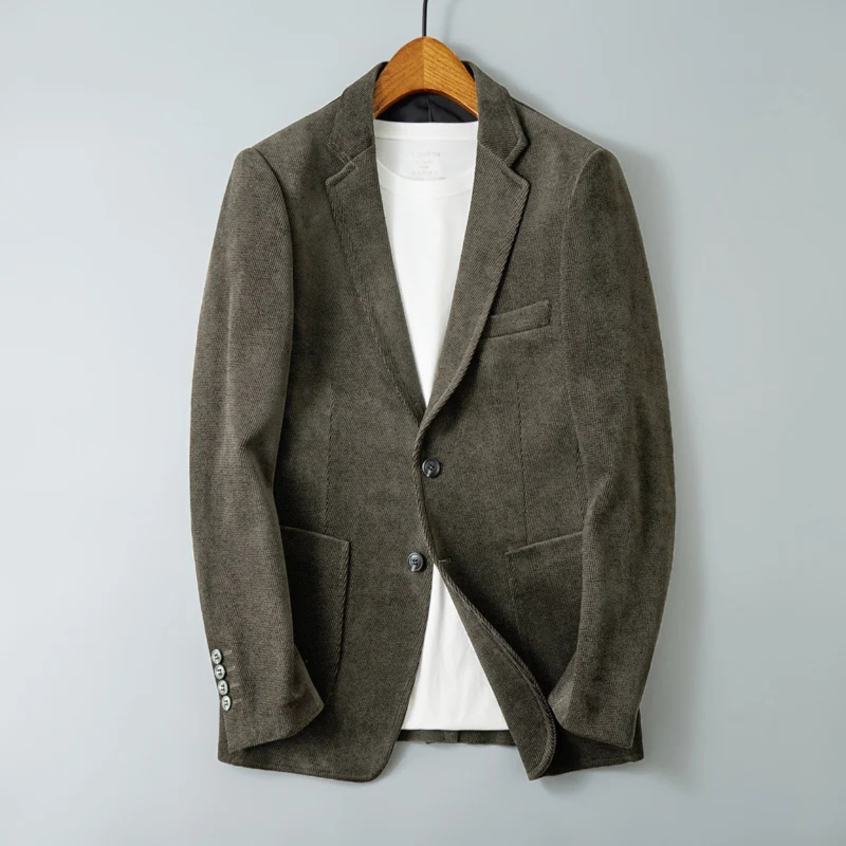 The Anzio Men’s Classic Single Breasted Wool Blend Tweed Blazer