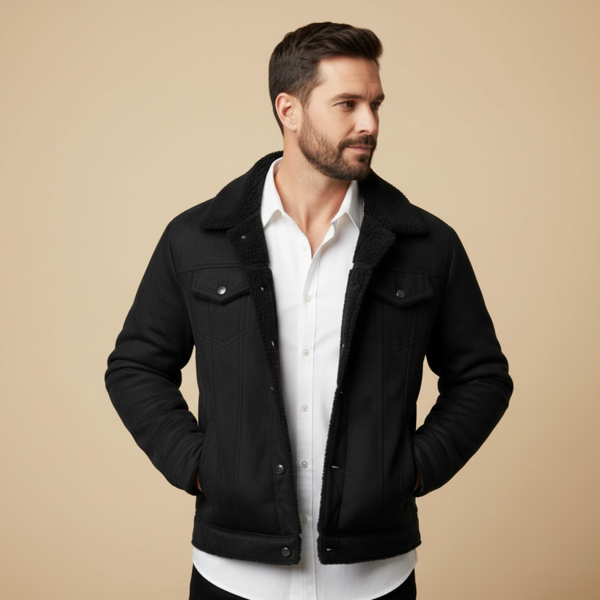 The Wrexham Men’s Shearling Vintage Leather Jacket