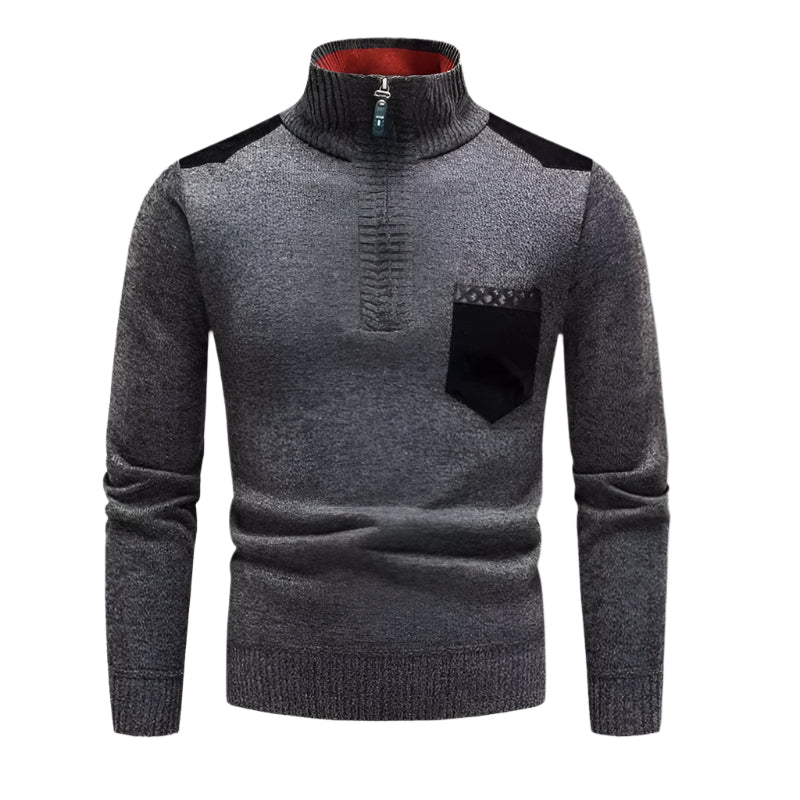 The Garrick Patchwork Half-Zip Jumper-The British Gentlemen