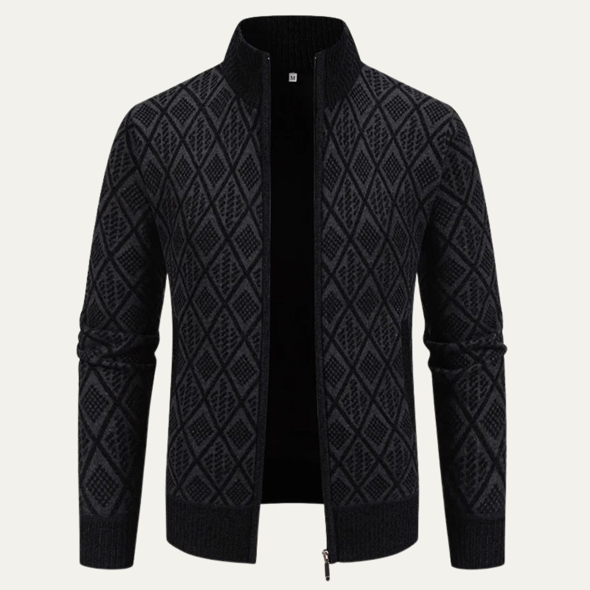 The Arezzo Men’s Smart Casual Diamond Patterned Knit Jacket