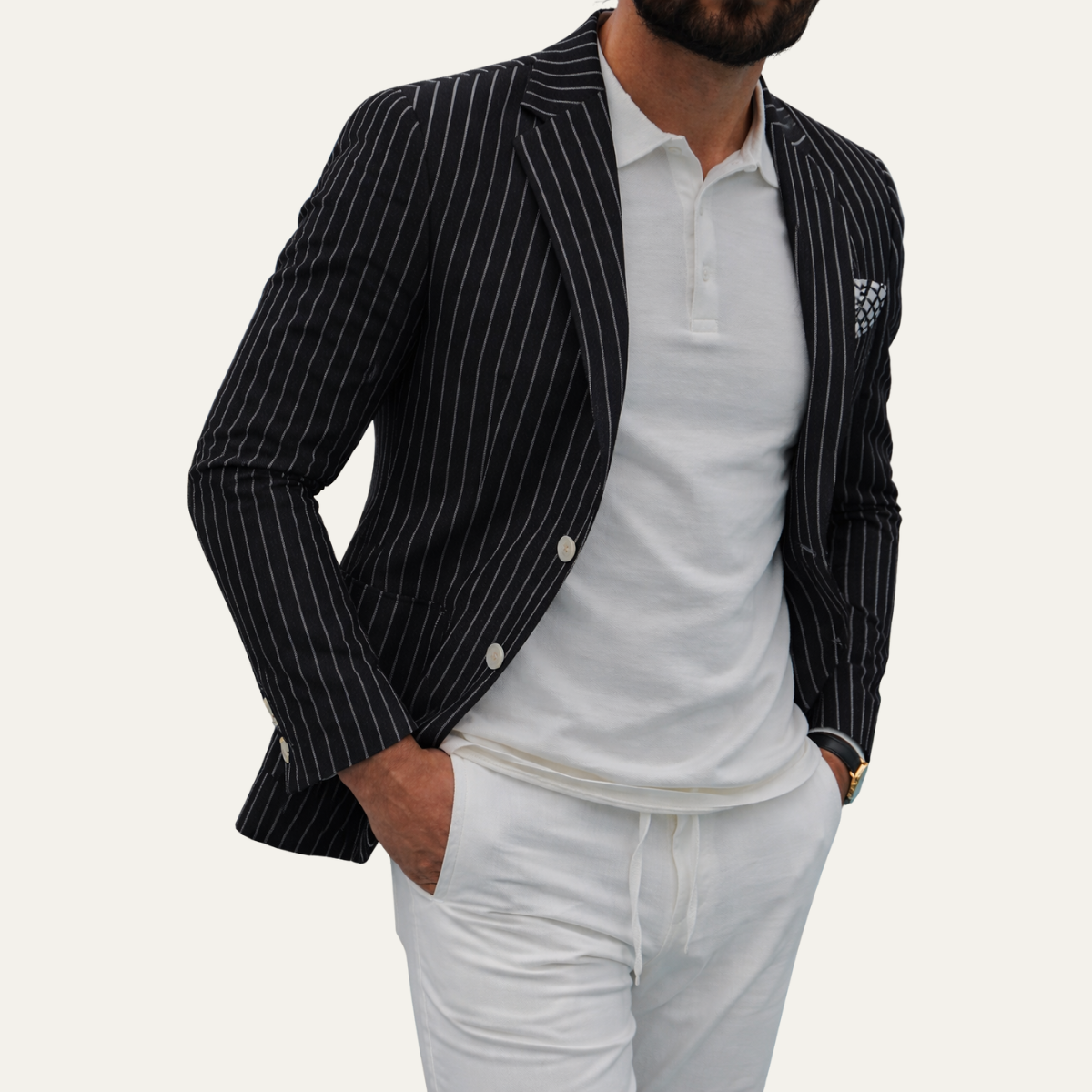 The Orvieto Men’s Striped Lightweight Linen Blend Blazer