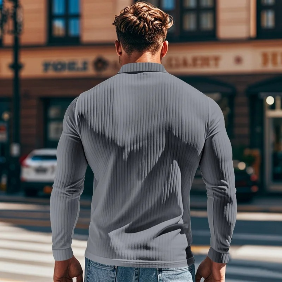 The Sorrento Men’s Ribbed Knitted Polo Shirt