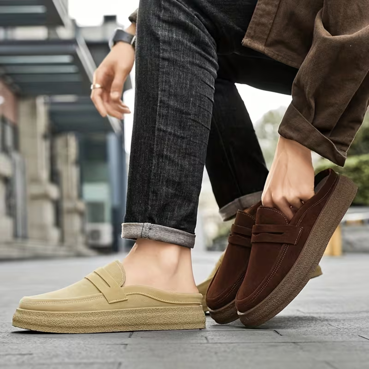 The Positano Men’s Casual Rubber Sole Slip On Loafers