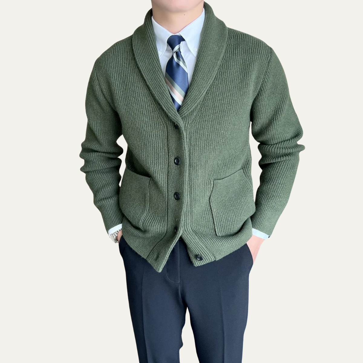 The Cambridge Men’s Shawl Collar Knit Sweater