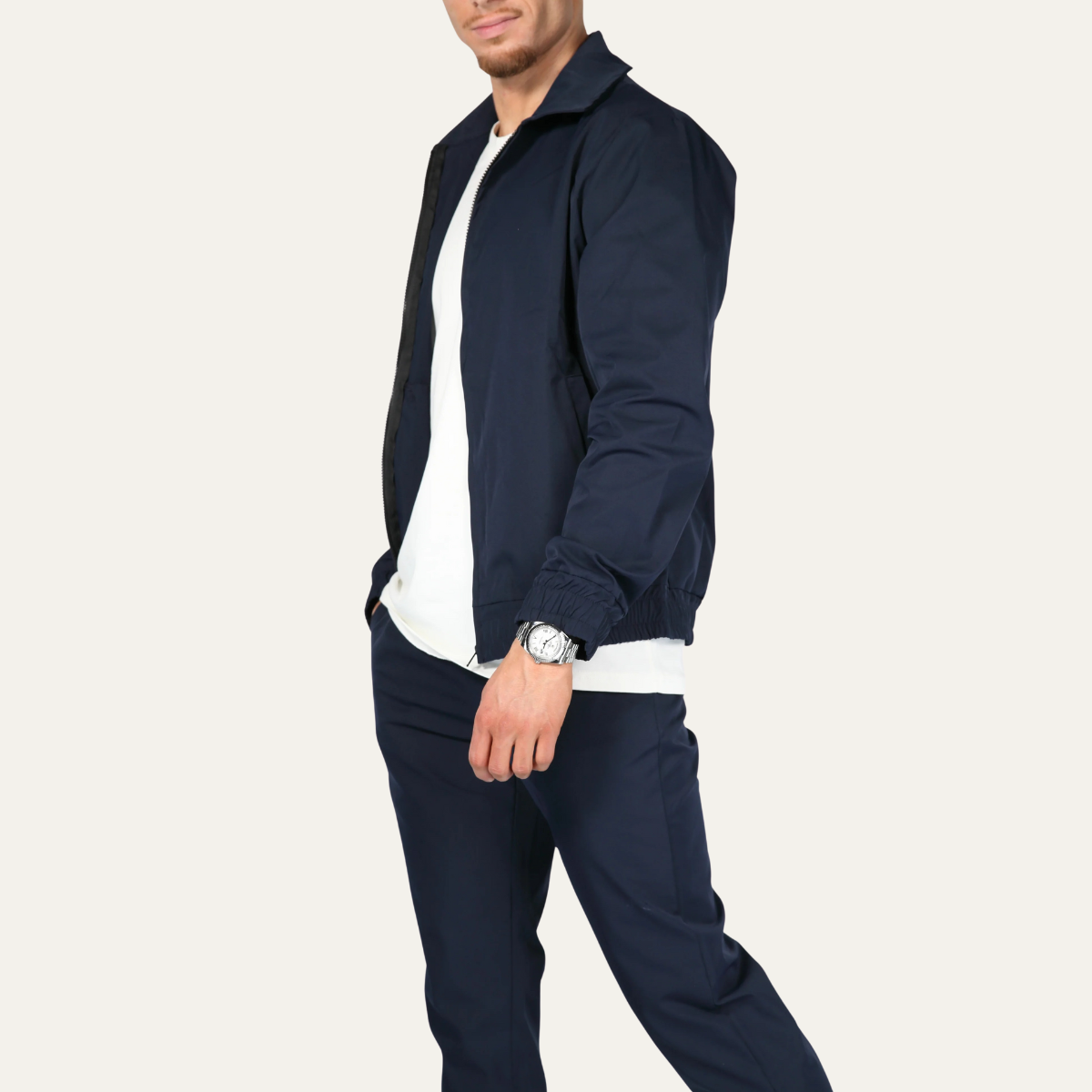 The Napoli Men’s Navy Blue Co Ord Set – Lightweight Cotton Jacket & Pants