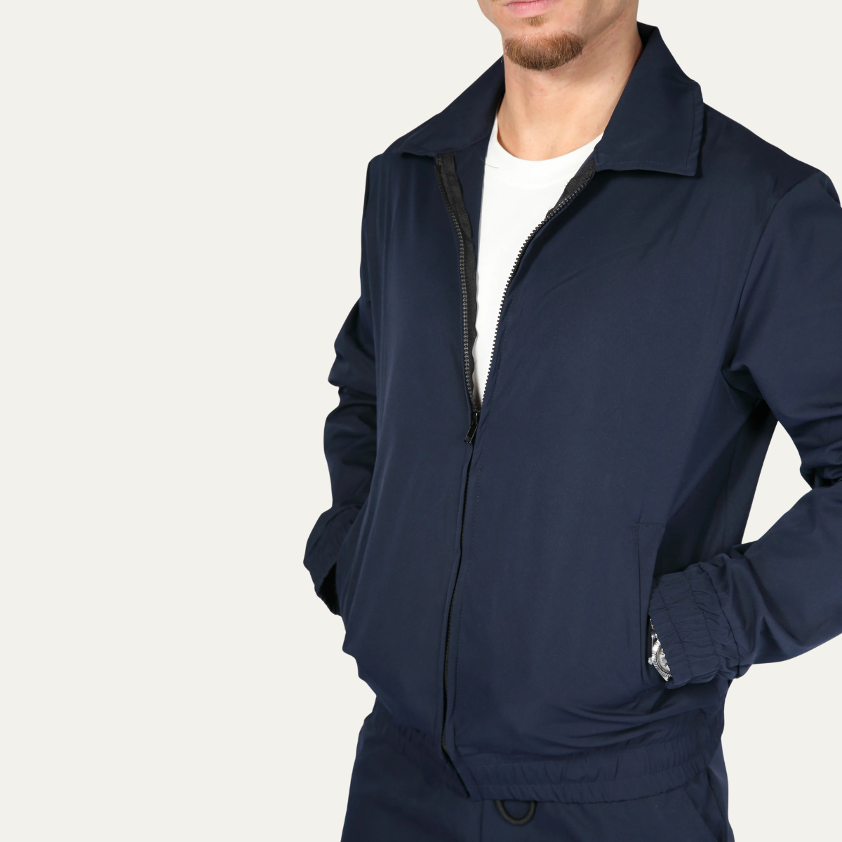 The Napoli Men’s Navy Blue Co Ord Set – Lightweight Cotton Jacket & Pants