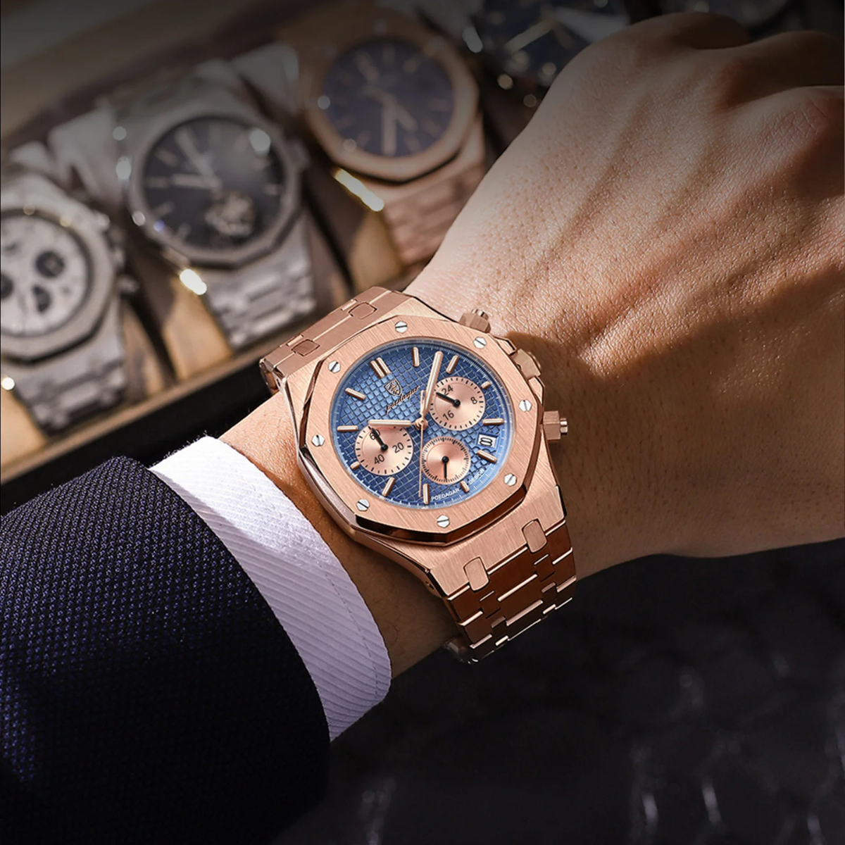 The Crestbrook Men's Waterproof Quartz Chronograph Watch