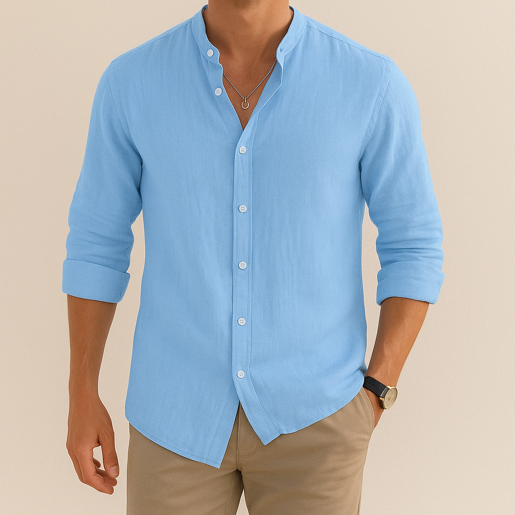 Summer Casual Linen Men Shirt Relaxed Fit-The British Gentlemen