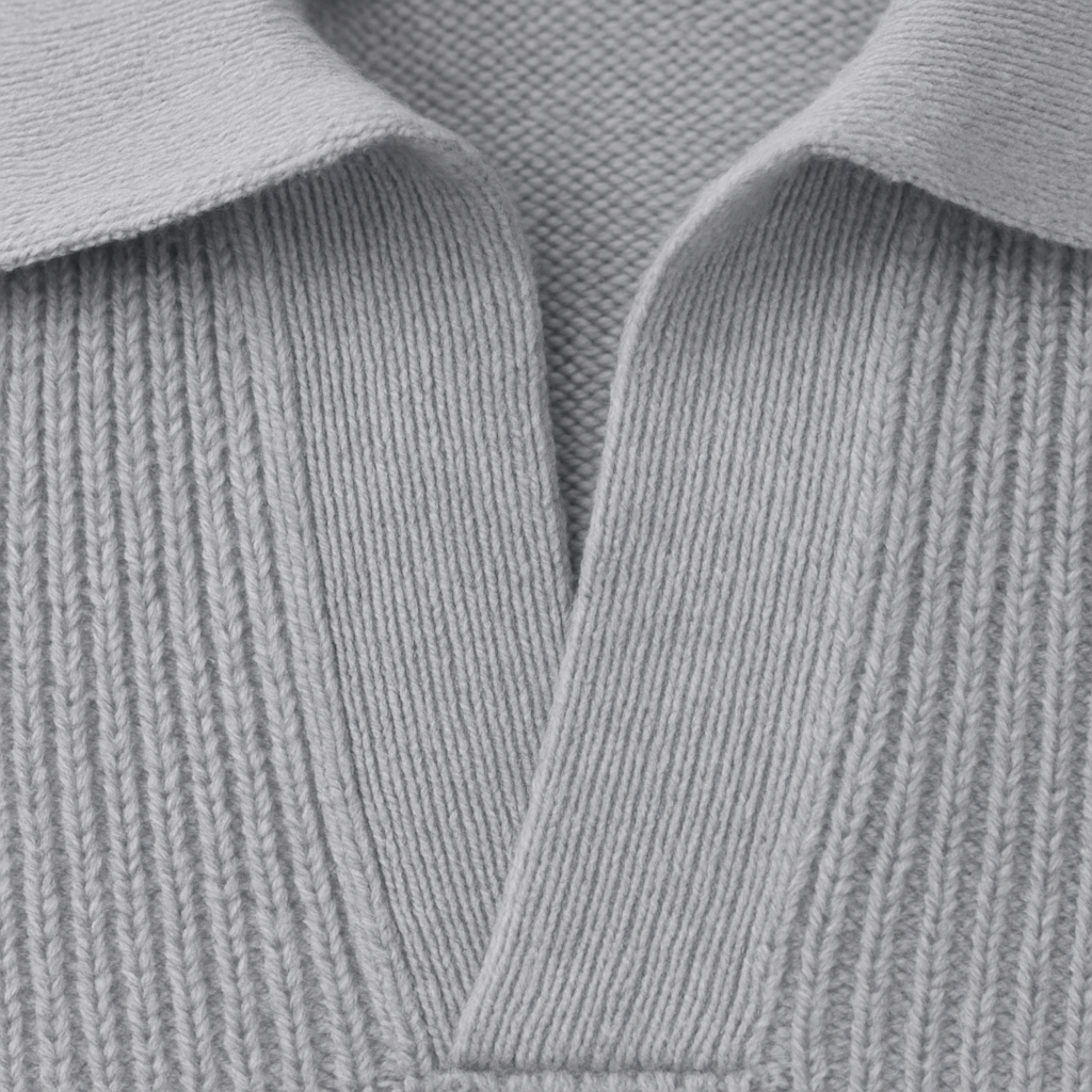 The Portofino Knitted Long Sleeve Polo Sweater for Men - Open Collar
