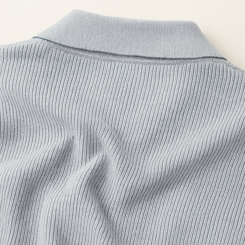 The Portofino Knitted Long Sleeve Polo Sweater for Men - Open Collar