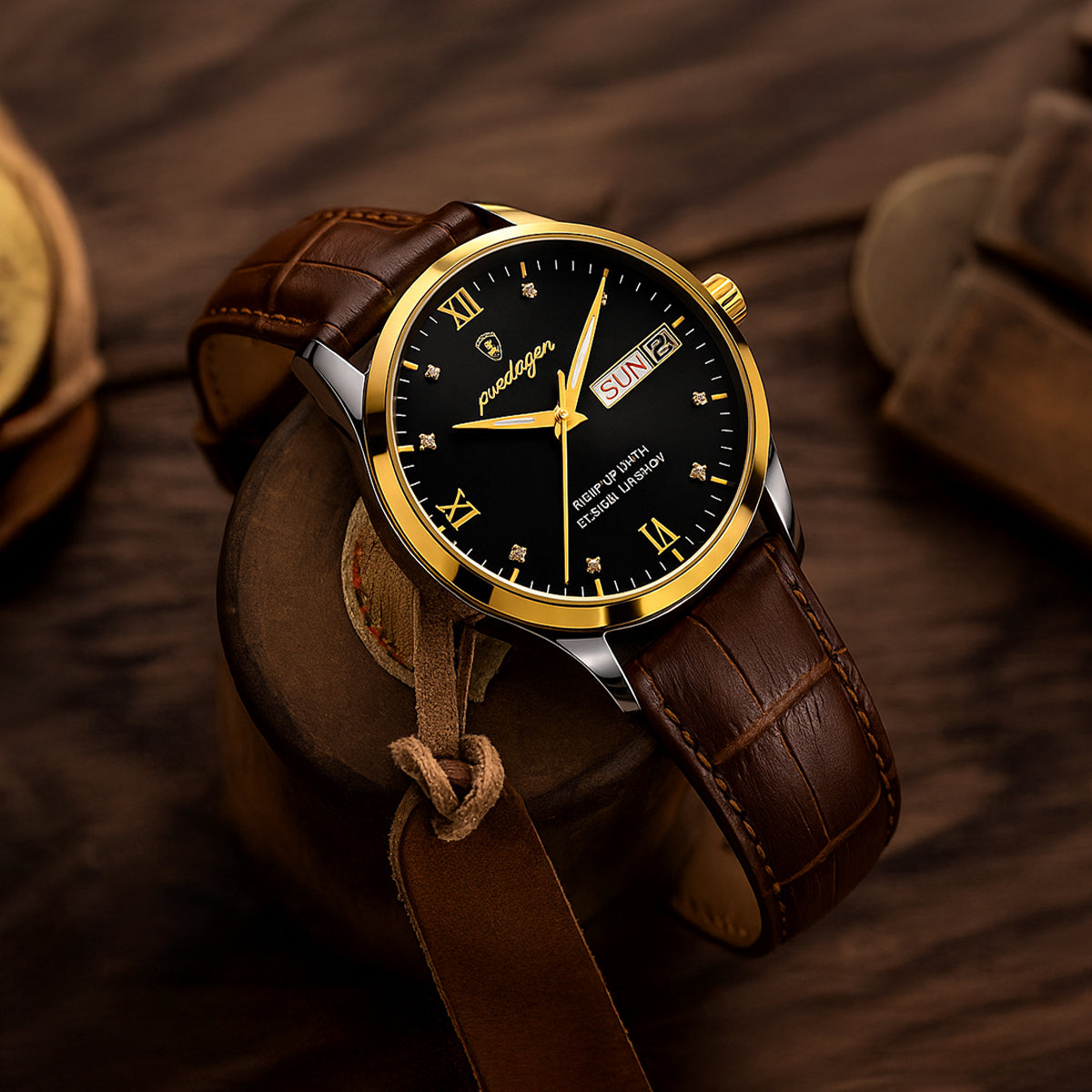 The Paris by Night Luxury Classic Men’s Watch – Premium Leather Strap