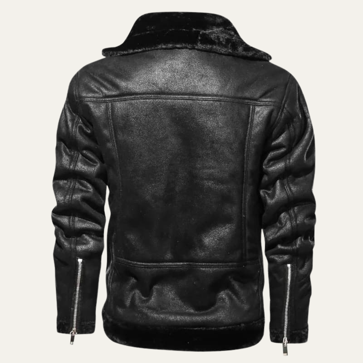 The Cervinia Men’s Winter Fleece Aviator Leather Jacket