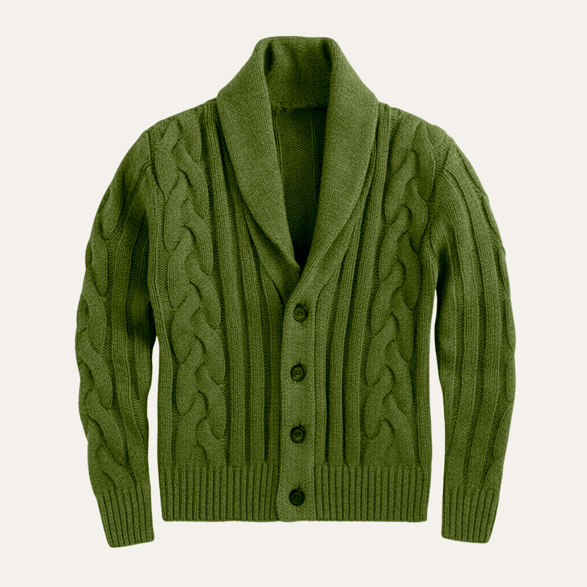 The Florence Men’s Winter Button Up Cable Knit Shawl Collar Cardigan