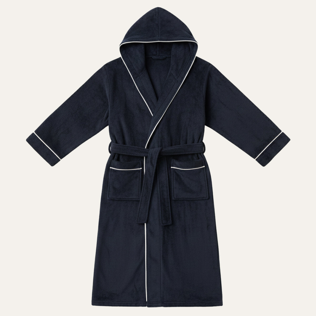 The Greenwich Men's Hooded Long Bathrobe with Belt