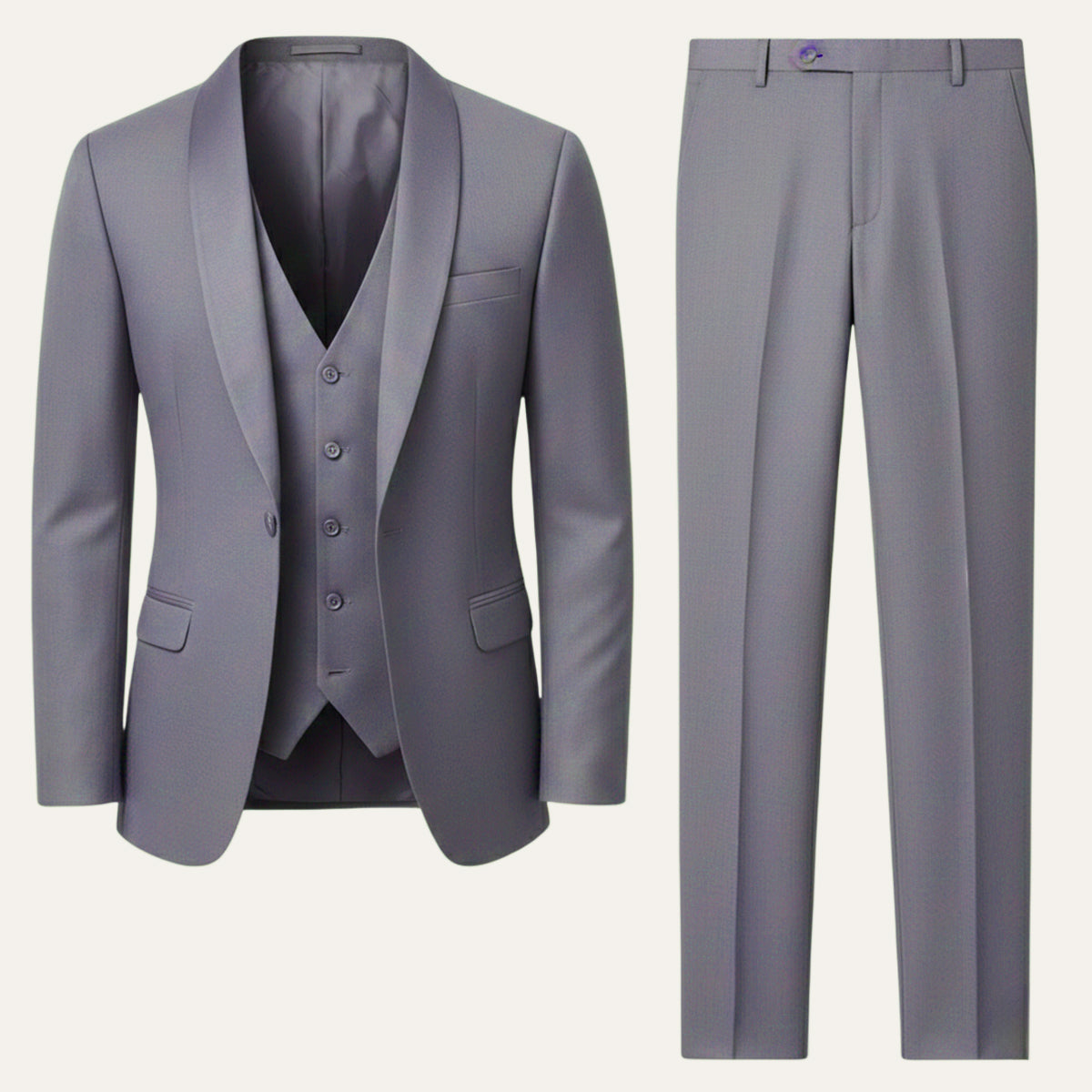 The Trebbiano Men’s 3 Piece Suit – Elegant Slim Fit Formal Tuxedo Set