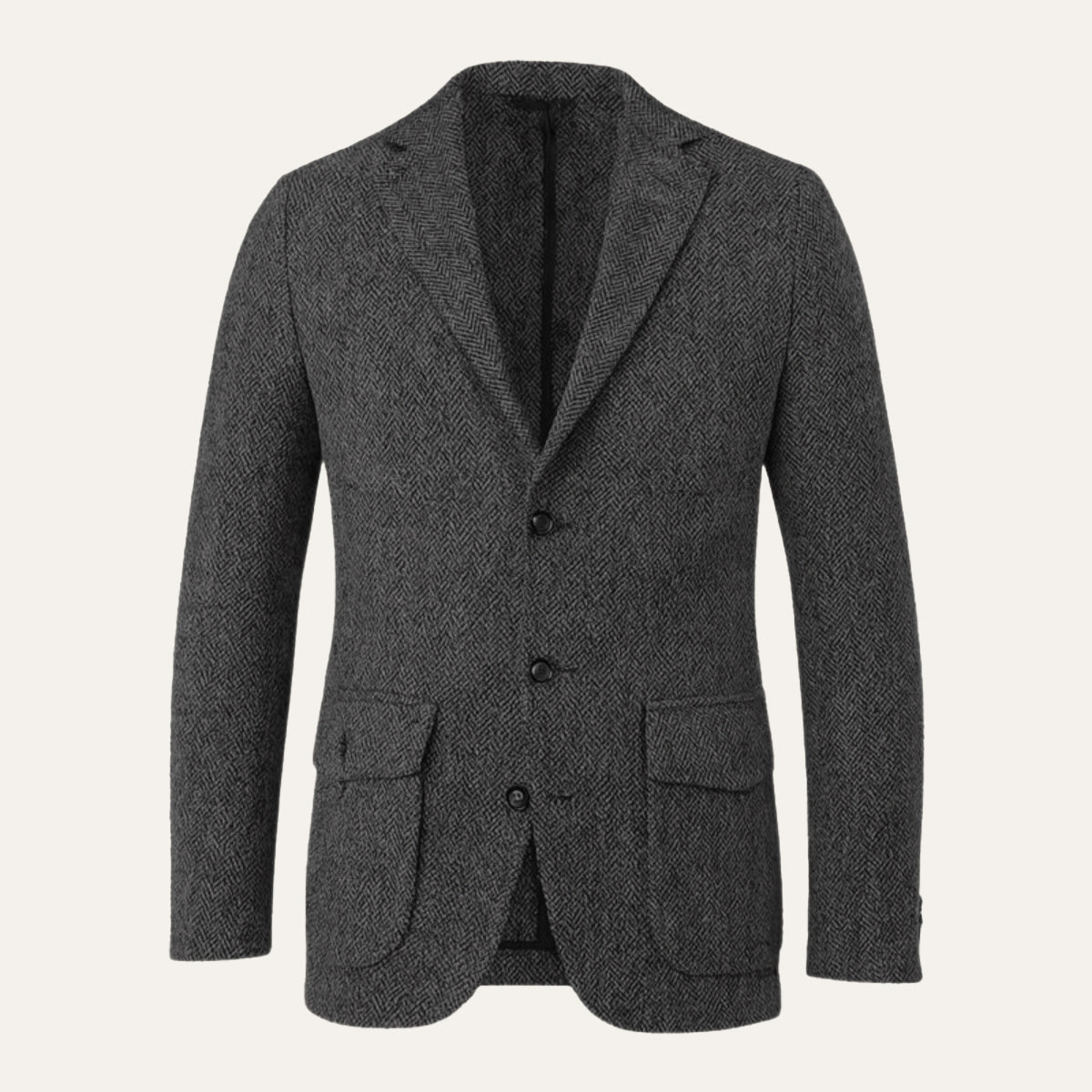 The Soveria Men’s Single Breasted Wool Herringbone Tweed Blazer