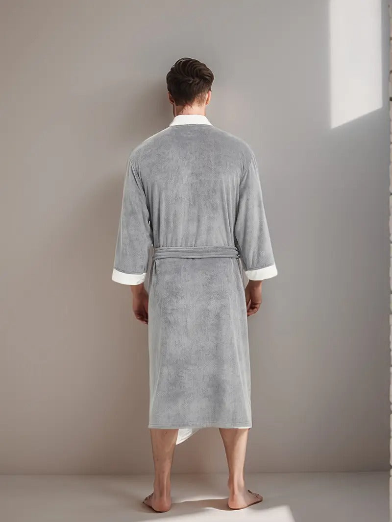 The Dulwich Men's Elegant Kimono Lightweight Spa Bathrobe with Belt