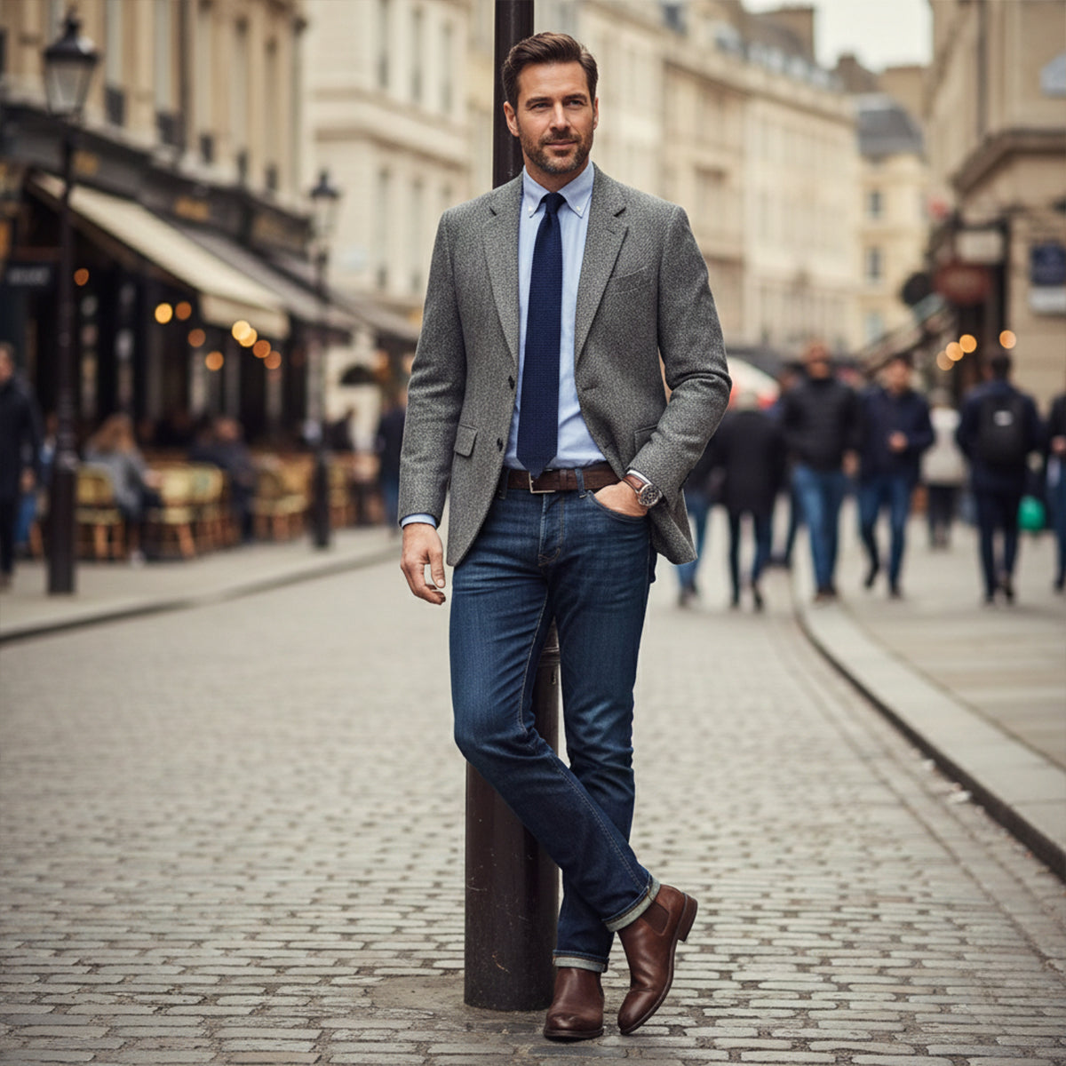 The Jefferson Men’s Classic Wool Herringbone Tweed Blazer